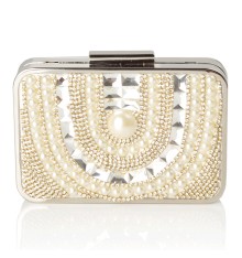 Aila Pearly Clutch Silver