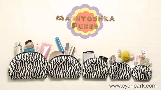matryoshka purse zebra putih