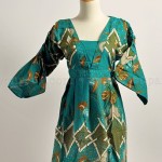 butik baju batik koleksi terbaru, batik fashion, atasan batik baju kerja baby doll batik v neck hijau