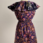 butik baju batik koleksi terbaru, batik fashion, atasan batik baju kerja batik dress pundak ruffle biru belakang