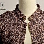 butik baju batik koleksi terbaru, batik fashion, atasan batik baju kerja bolero batik coklat detail