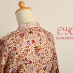 butik baju batik koleksi terbaru, batik fashion, atasan batik baju kerja kebaya kerah koko pink tampak belakang