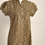 butik baju batik koleksi terbaru , batik fashion, dress batik, mini dress, blouse kerah koko coklat