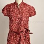 butik baju batik koleksi terbaru , batik fashion, dress batik, mini dress, blouse kerah koko merah