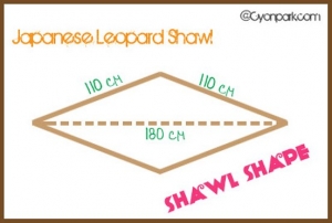 syal japanese leopard shawl measurement