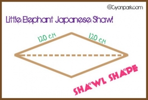 syal little elephant japanese shawl measurement