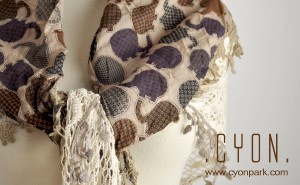 syal, shawl, scraft, japanese shawl,detail little elephant shawl