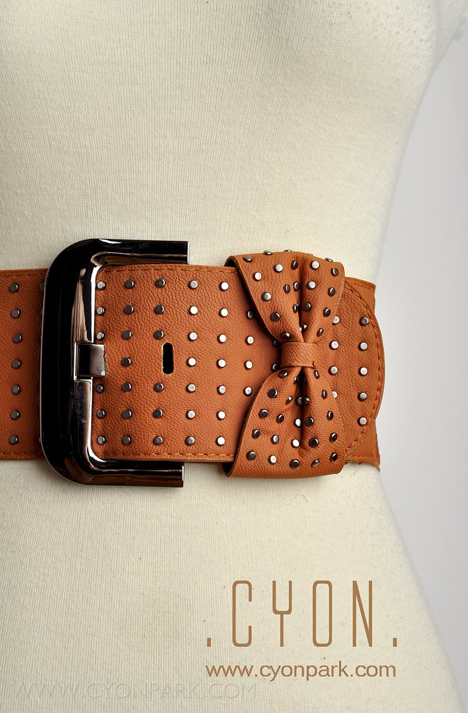 ikat pinggang , belt, fashion belt, faux leather,studded belt,Yunna belt brown detail