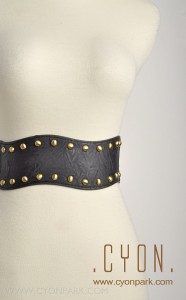 ikat pinggang , belt, fashion belt, ikat pinggang faux leather,nailed wave belt black