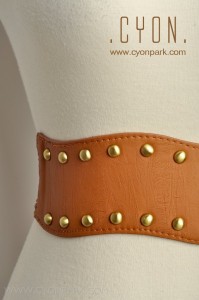 ikat pinggang , belt, fashion belt, ikat pinggang faux leather,nailed wave belt brown detail