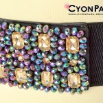 ikat-pinggang-karet,-obi-gesper-wanita-belt-fashion-flower-beads-black-detail