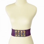 ikat-pinggang-karet,-obi-gesper-wanita-belt-fashion-flower-beads-purple